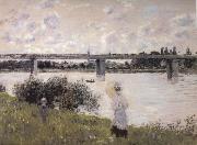 Claude Monet Byt the Bridge at Argenteuil oil on canvas